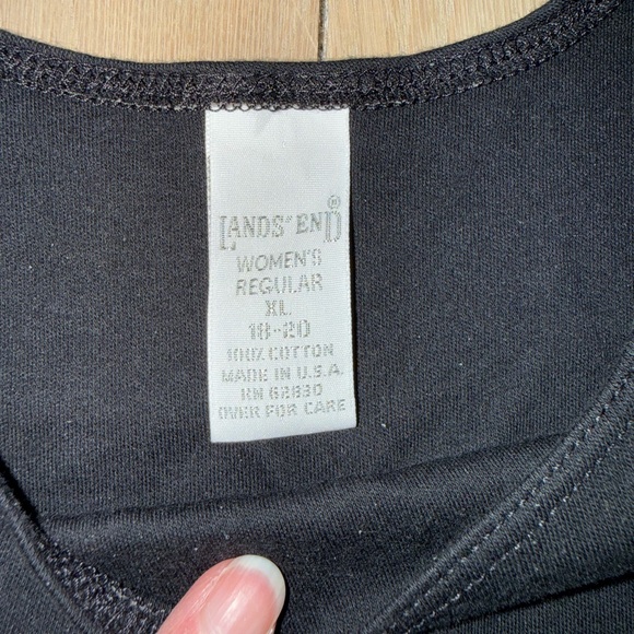 Lands End Cotton Black Tank Dress, Size XL - Picture 3 of 4